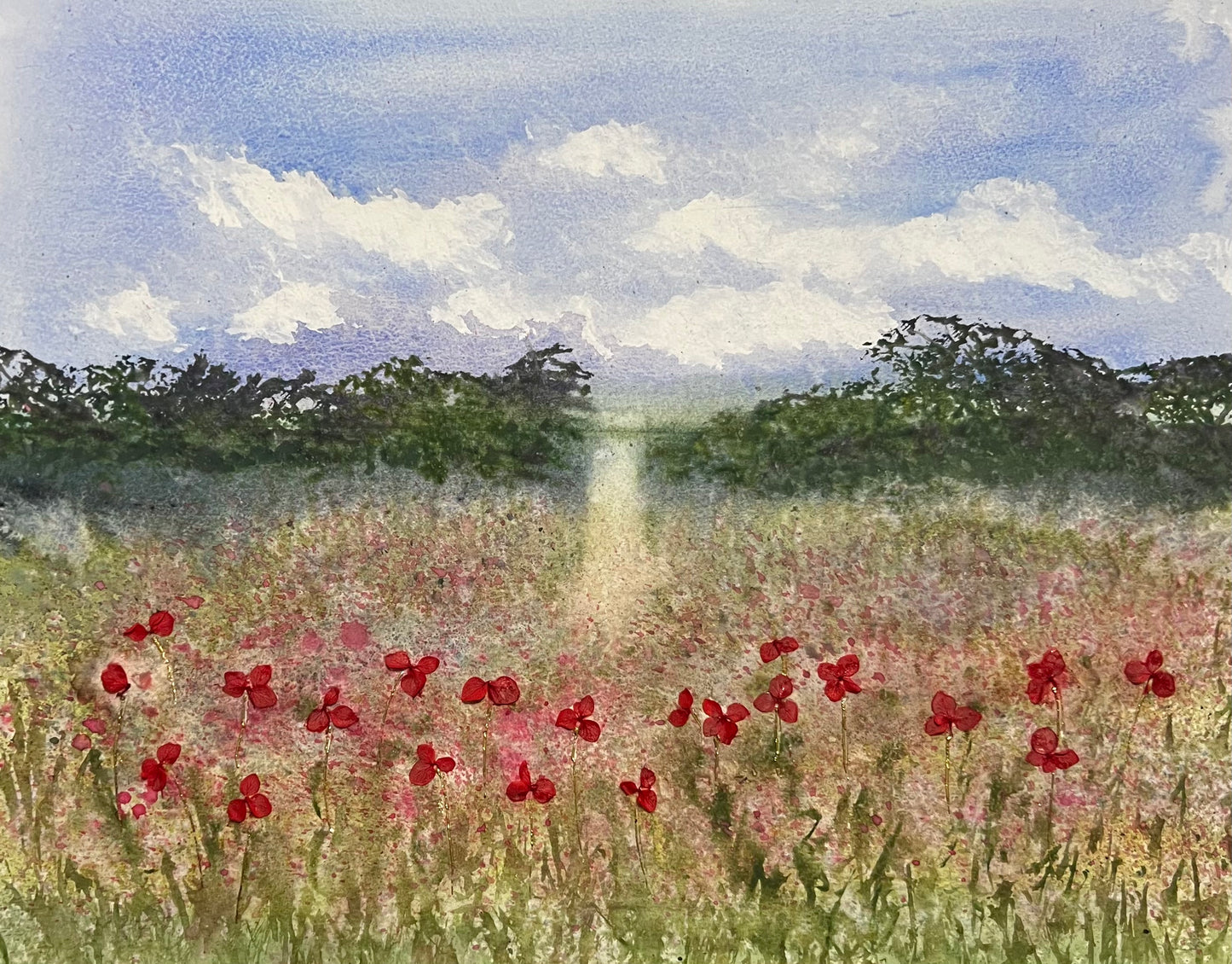 Fiery Blooms (sold framed)